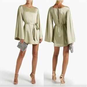Retrofete Ophelia Sage Green Silk Mini Dress